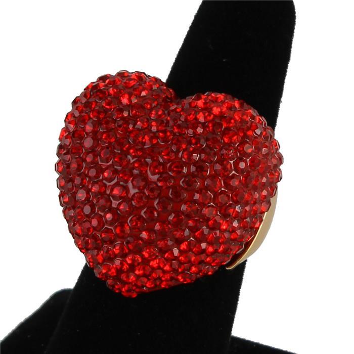 Fashoin Rhinestones Heart Ring