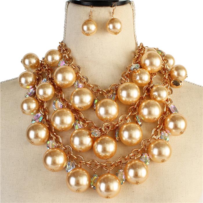 Pearl Drop Necklace Set