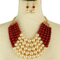 Pearl Five layereds Necklace Set