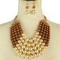 Pearl Five layereds Necklace Set