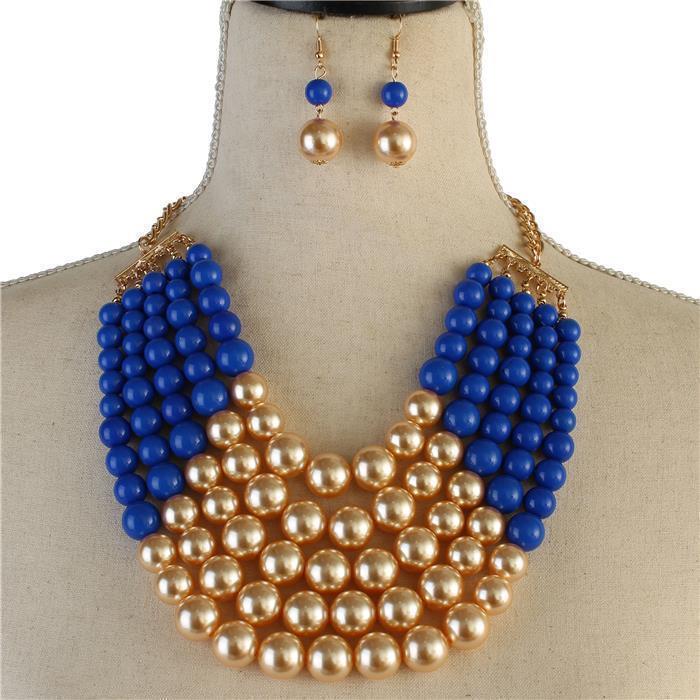 Pearl Five layereds Necklace Set