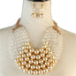 Pearl Five layereds Necklace Set