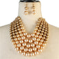 Pearl Five layereds Necklace Set