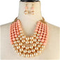 Pearl Five layereds Necklace Set