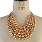 Pearl Five layereds Necklace Set