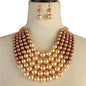 Pearl Five layereds Necklace Set