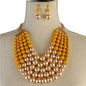 Pearl Five layereds Necklace Set