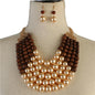 Pearl Five layereds Necklace Set