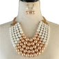 Pearl Five layereds Necklace Set