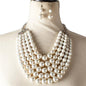 Pearl Five layereds Necklace Set