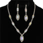 Rhinestone Oval Necklace Set