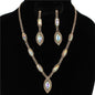 Rhinestone Oval Necklace Set