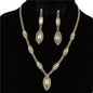 Rhinestone Oval Necklace Set