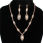 Rhinestone Oval Necklace Set