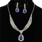 Rhinestones Teardrop Necklace Set