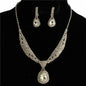 Rhinestones Teardrop Necklace Set