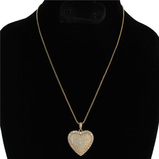 Cubic Zirconia Heart Necklace