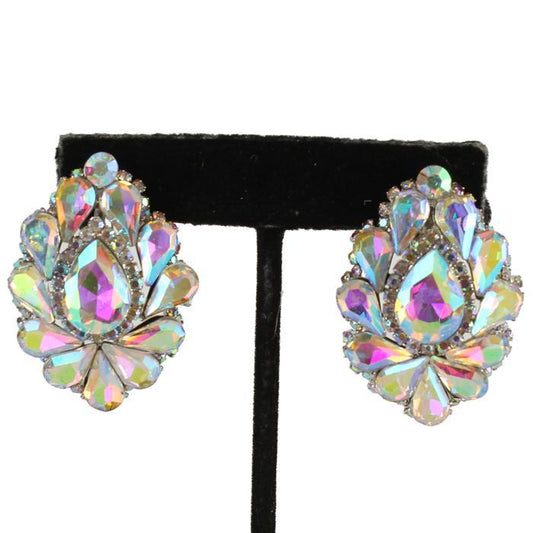 Crystal Clip-On Teardrop Earring