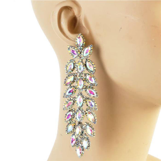 Crystal leaves Long Earring