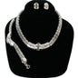 Metal Rhinestone 3 Pcs Necklace Set