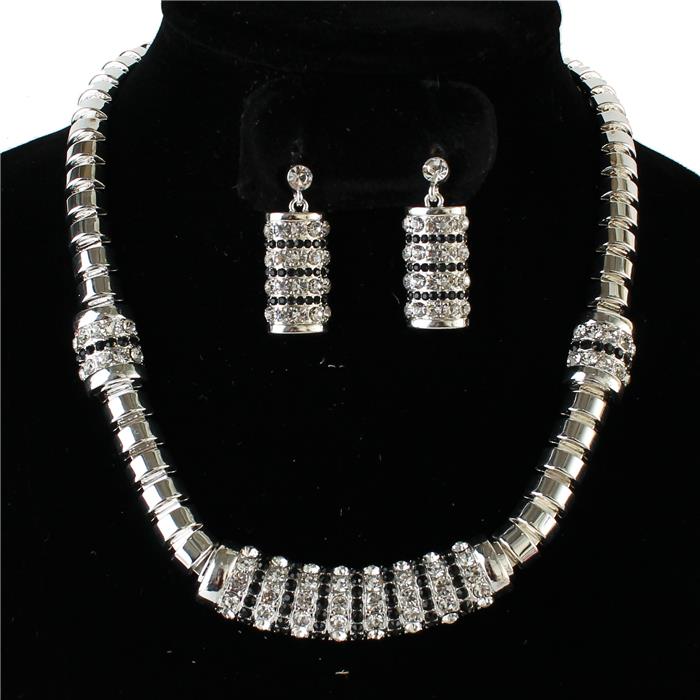 Metal Rhinestone Necklace Set