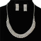 Rhinestone Clip On Necklace Set