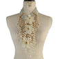 Pearl Fringed Flower Necklace Set