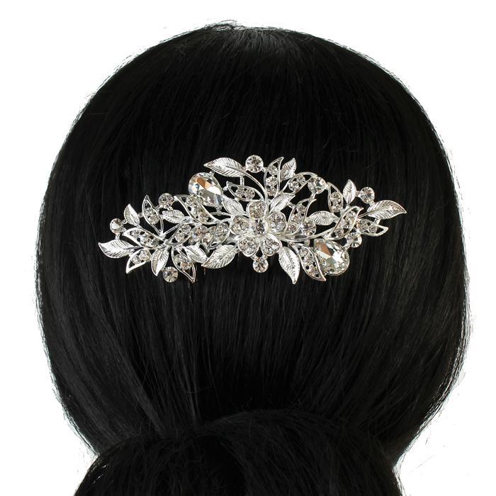 Rhinestones Flower Hair Comb