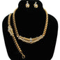 Metal Rhinestone 3 Pcs Necklace Set