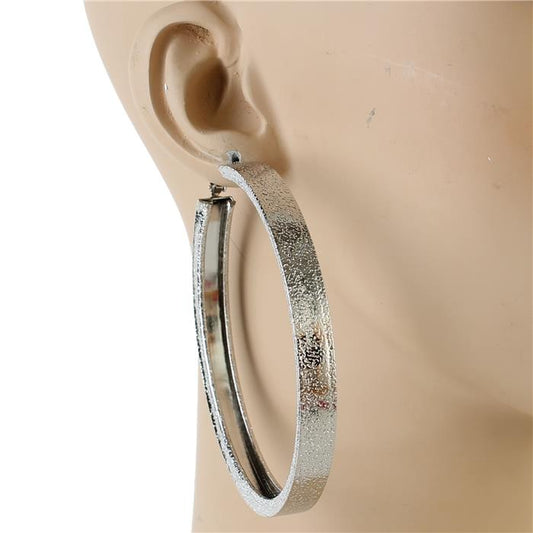 80mm Metal Sand Hoop Earring