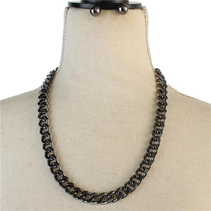 Metal Chain Necklace Set