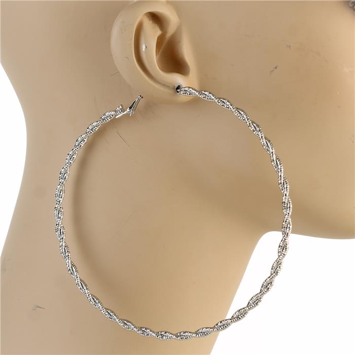 100mm Metal Braided Earring