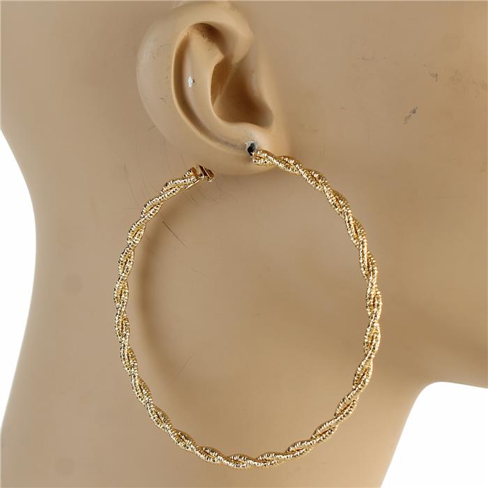 80mm Metal Braided Earring