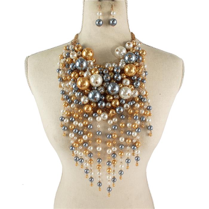 Pearl Drop Necklace Set