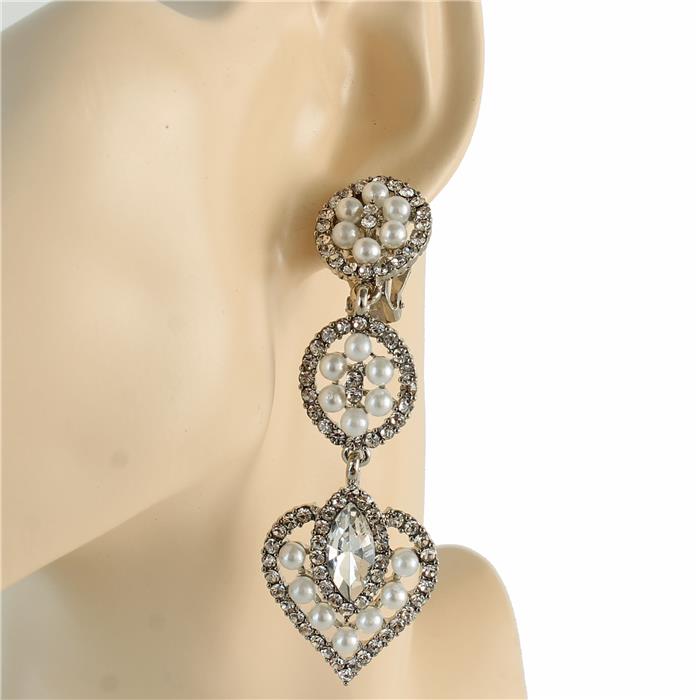 Pearl Heart Clip-On Earring