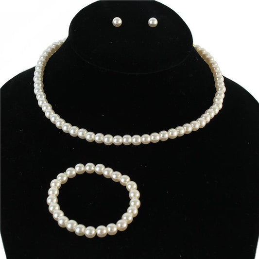 JR Pearl 3 pcs Necklace Set