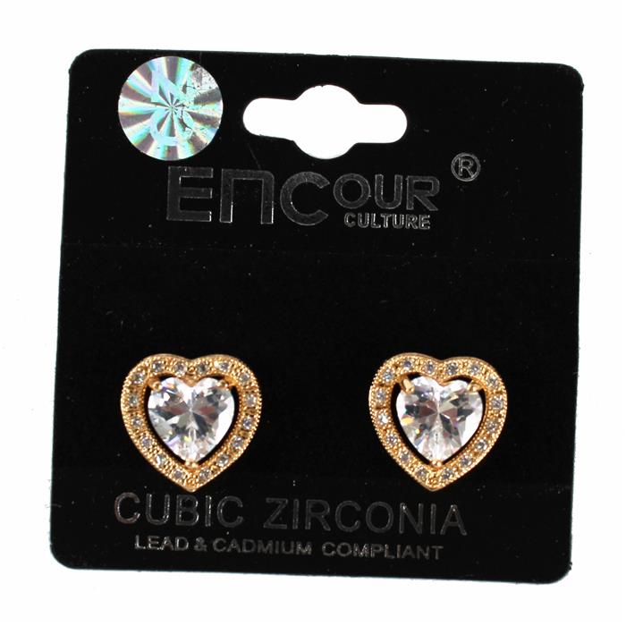 CZ Heart Earring