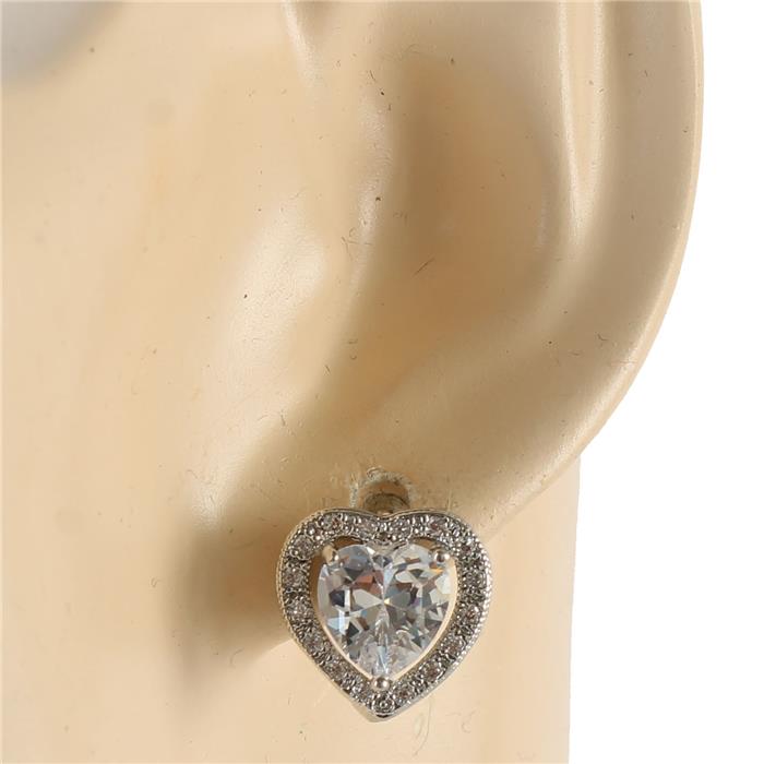 CZ Heart Earring