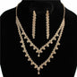 Rhinestone V Shaped Necklace Set