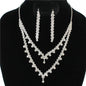 Rhinestone V Shaped Necklace Set