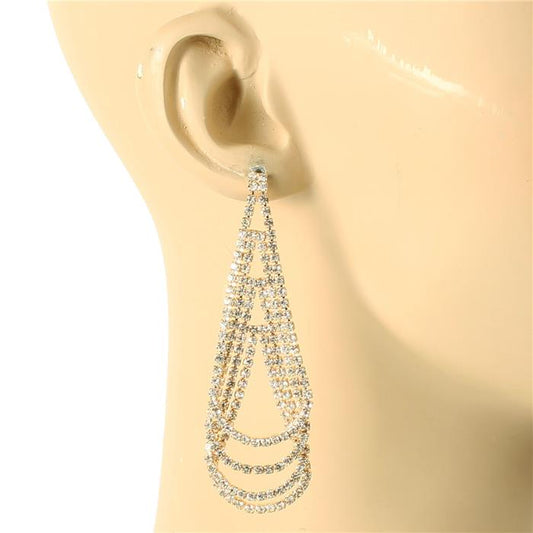 Rhinestones Long Fashion Earring