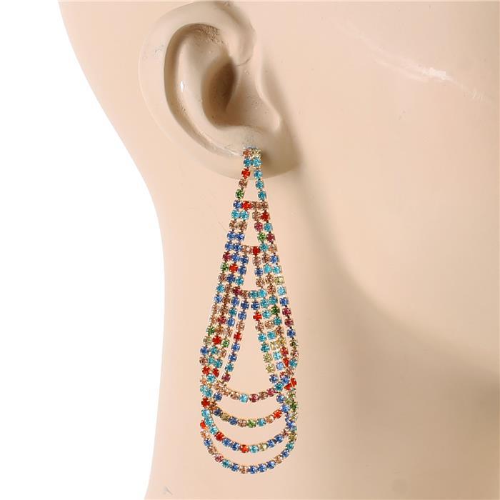 Rhinestones Long Fashion Earring