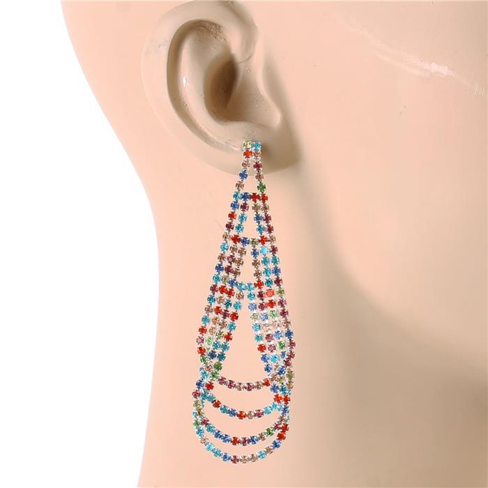 Rhinestones Long Fashion Earring