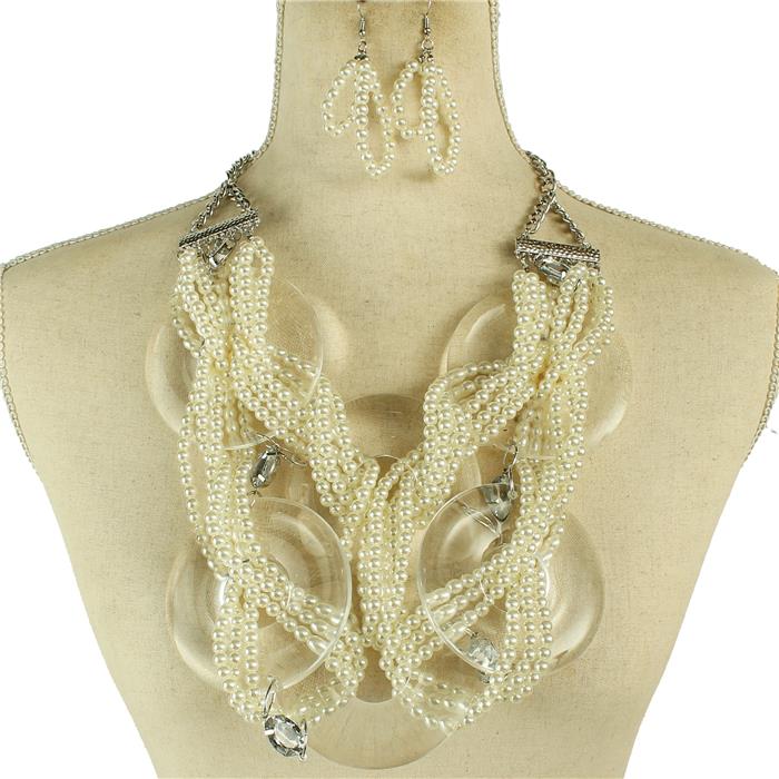 Pearl Chunky Necklace Set