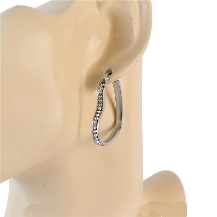 Stainless Steel Heart  Hoop Earring