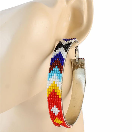 Fashion Beads Hoop Earring