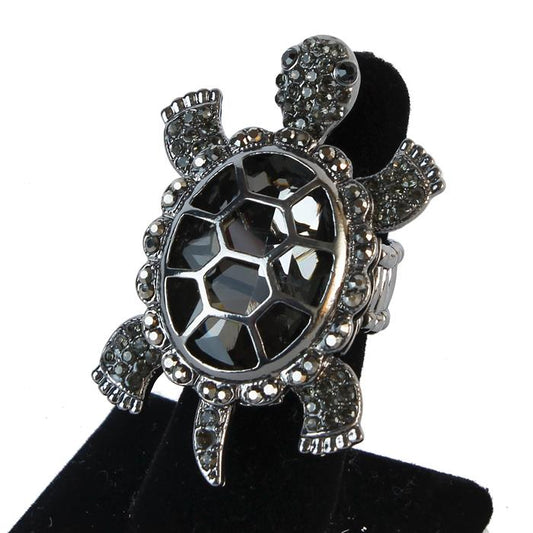 Fashion Crystal Turtle Stretch Ring