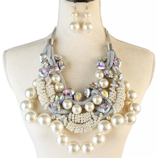 Fashion Pearl Chunky Necklace Set