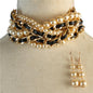 Pearls Chains Choker Necklace Set