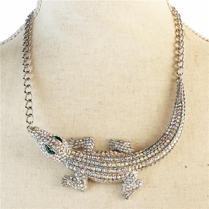 Crystal Alligator  Necklace